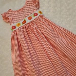 COPY - Cute coral and white gingham dress!